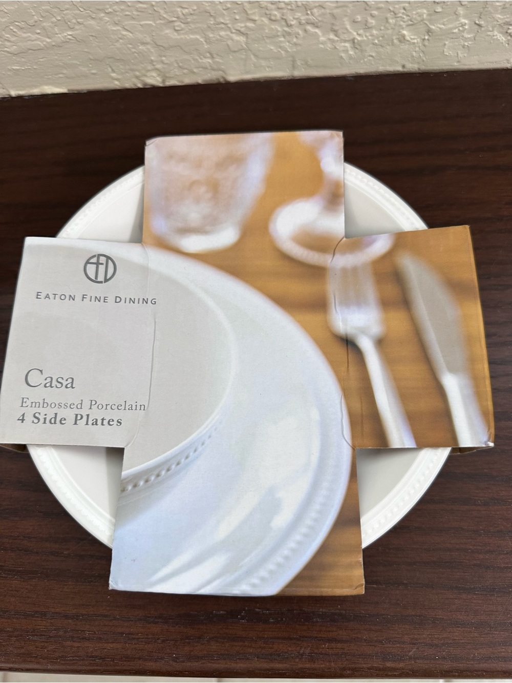 Eaton Fine Dining Casa Embossed Porcelain Side Plates - (Set of 4)